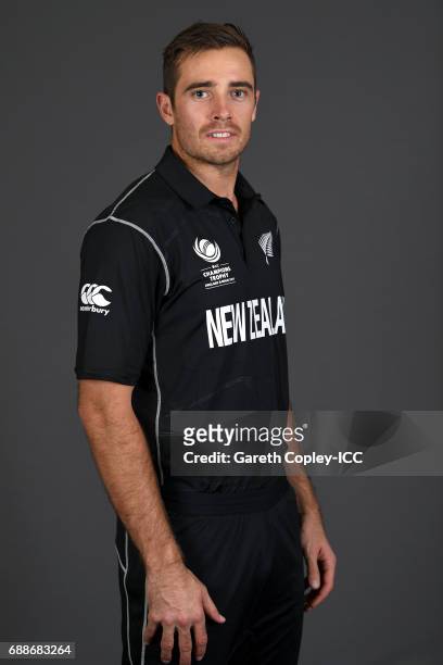 Tim Southee of New Zealand poses for a portrait at the team hotel on May 25, 2017 in London, England.