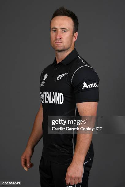 Neil Broom of New Zealand poses for a portrait at the team hotel on May 25, 2017 in London, England.