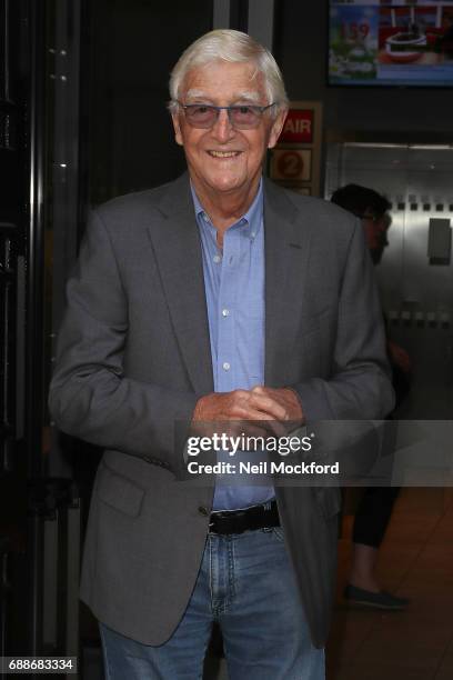 Michael Parkinson seen at BBC Radio 2 on May 26, 2017 in London, England.