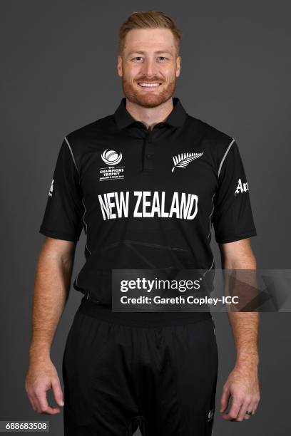 Martin Guptill of New Zealand poses for a portrait at the team hotel on May 25, 2017 in London, England.