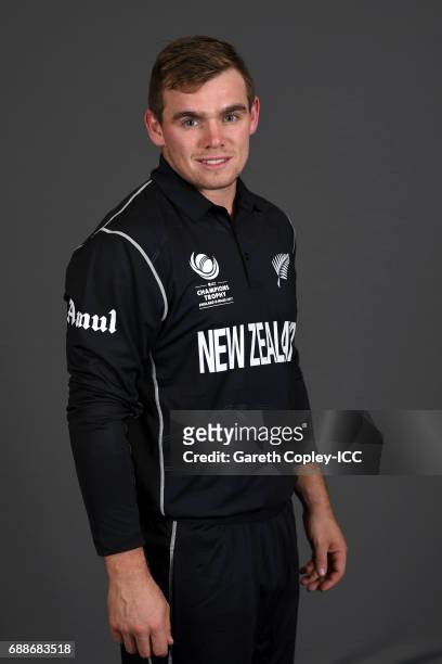 Tom Latham of New Zealand poses for a portrait at the team hotel on May 25, 2017 in London, England.