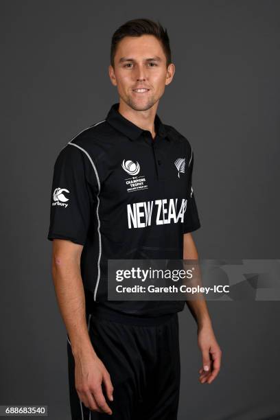 Trent Boult of New Zealand poses for a portrait at the team hotel on May 25, 2017 in London, England.