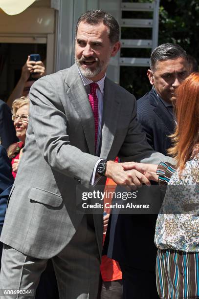 King Felipe VI of Spain attends the Books Fair 2017 at the Retiro Park on May 26, 2017 in Madrid, Spain.