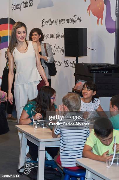 Queen Letizia of Spain attends the Books Fair 2017 at the Retiro Park on May 26, 2017 in Madrid, Spain.