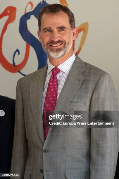 King Felipe of Spain attends the opening of the 2017 Book Fair at the Parque del Retiro on May 26, 2017 in Madrid, Spain.