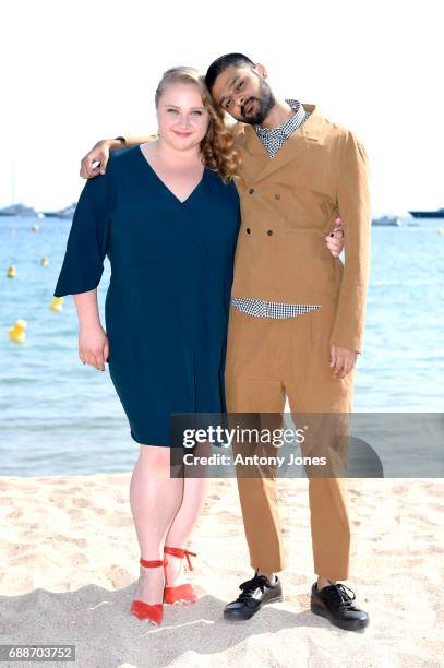 Danielle Macdonald and Siddharth Dhananjay attend the "Patti Cake$" Photocall during the 70th annual Cannes Film Festival at Palais des Festivals on...