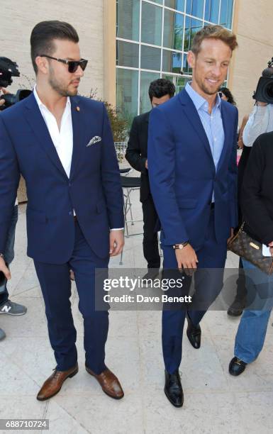 Parham Ramezani and 2009 F1 World Champion Jenson Button pose at the launch of The Legacy Collection by Parham Ramezani on The Terrace, Amber Lounge...