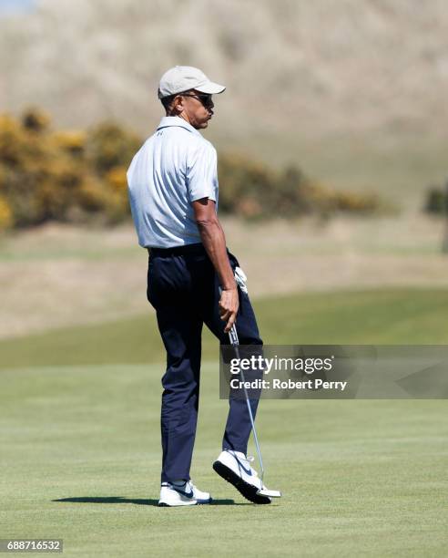 Former United States President Barack Obama plays a round of golf at the Old Course on May 26, 2017 in St Andrews, Scotland.