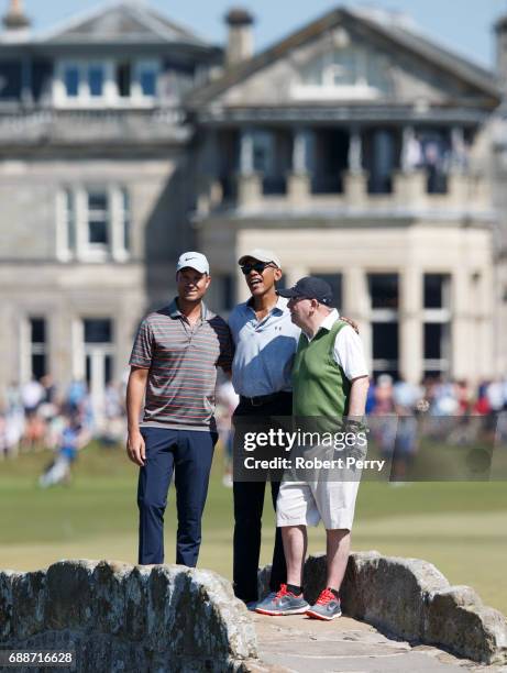 Former United States President Barack Obama plays a round of golf at the Old Course on May 26, 2017 in St Andrews, Scotland.