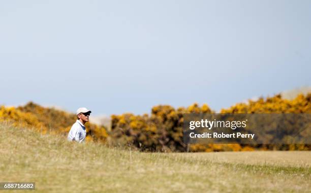 Former United States President Barack Obama plays a round of golf at the Old Course on May 26, 2017 in St Andrews, Scotland.