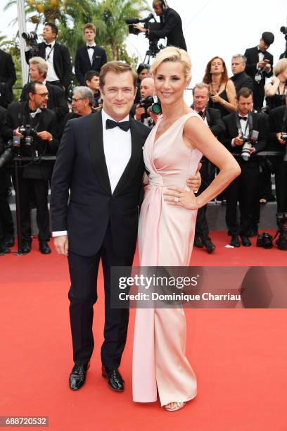 Renaud Capucon and Laurence Ferrari attend "Amant Double " Red Carpet Arrivals during the 70th annual Cannes Film Festival at Palais des Festivals on...