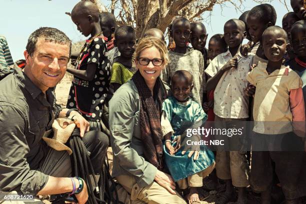 Julia Roberts on Running Wild With Bear Grylls -- Pictured: Bear Grylls, Julia Roberts --