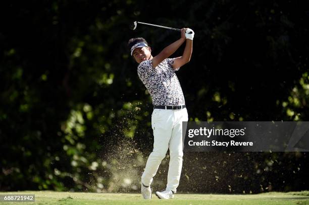 Yuta Ikeda of Japan plays his shot from the sixth tee during Round Two of the DEAN & DELUCA Invitational at Colonial Country Club on May 26, 2017 in...