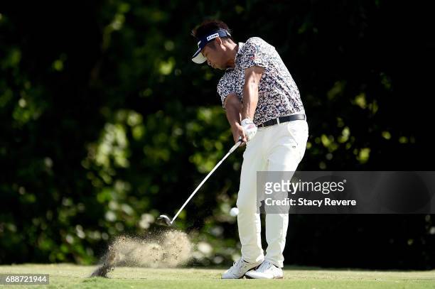 Yuta Ikeda of Japan plays his shot from the sixth tee during Round Two of the DEAN & DELUCA Invitational at Colonial Country Club on May 26, 2017 in...