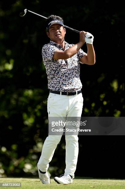Yuta Ikeda of Japan plays his shot from the sixth tee during Round Two of the DEAN & DELUCA Invitational at Colonial Country Club on May 26, 2017 in...