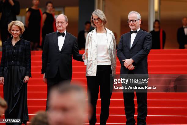 President of the CNC Frederique Bredin, President of the festival Pierre Lescure, French minister of Culture Francoise Nyssen and Director of the...