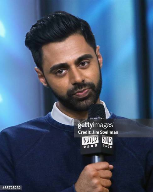 Comedian Hasan Minhaj attends Build to discuss his new Netflix special "Hasan Minhaj: Homecoming King" at Build Studio on May 25, 2017 in New York...