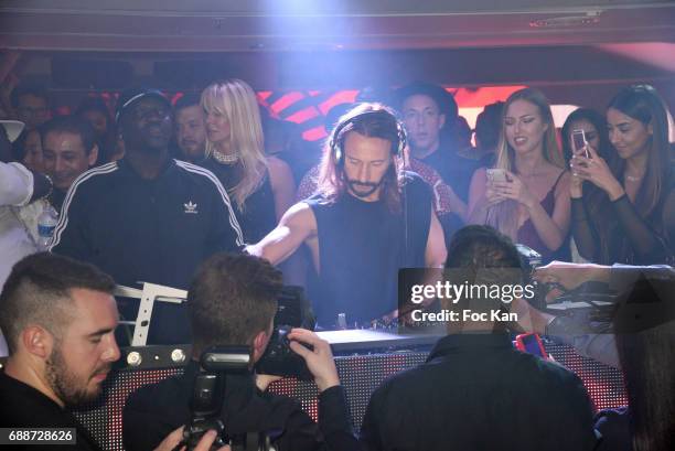 Akon and Bob Sinclar perform during the VIP Room Cannes Akon and Bob Sinclar Concert Party during the 70th annual Cannes Film Festival at on May 25,...