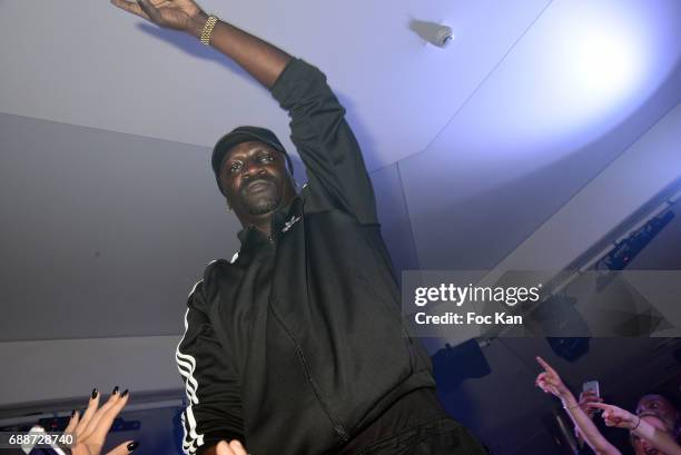 Akon performs during the VIP Room Cannes Akon and Bob Sinclar Concert Party during the 70th annual Cannes Film Festival at on May 25, 2017 in Cannes,...