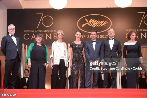 Director of the Cannes Film Festival Thierry Fremaux, Myriam Boyer, French minister of Culture Francoise Nyssen, Marine Vacth, director Francois...