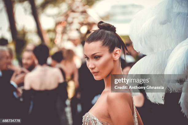 Bella Hadid attends the amfAR Gala Cannes 2017 at Hotel du Cap-Eden-Roc on May 25, 2017 in Cap d'Antibes, France.