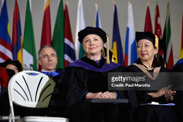 Hillary Clinton gave the Commencement Address at the Wellesley College 2017 166th Commencement Exercises at Wellesley College on May 26, 2017 in...