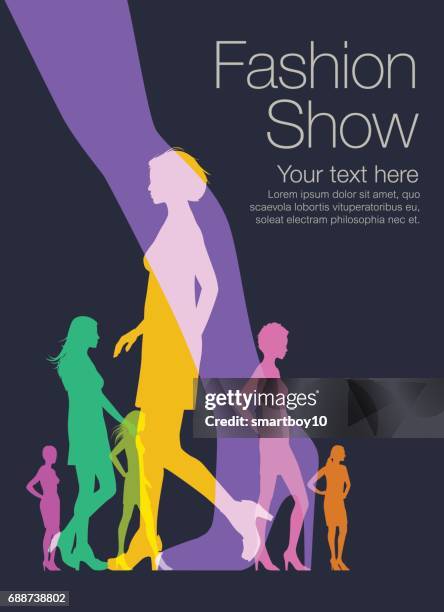 fashion models - catwalk stage stock illustrations