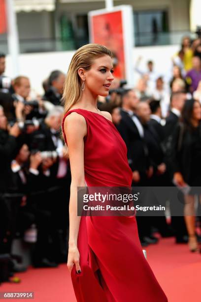 Martha Hunt attends "Amant Double " Red Carpet Arrivals during the 70th annual Cannes Film Festival at Palais des Festivals on May 26, 2017 in...