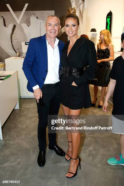 Heidi Klum and Stylist Jean-Claude Jitrois attend "Heidi Klum by Rankin" : Heidi Klum & Rankin launch book at Supra Paris Store on May 26, 2017 in...