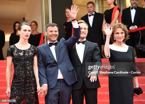 Marine Vacth, director Francois Ozon, Jeremie Renier and Jacqueline Bisset attend the "Amant Double " premiere during the 70th annual Cannes Film...
