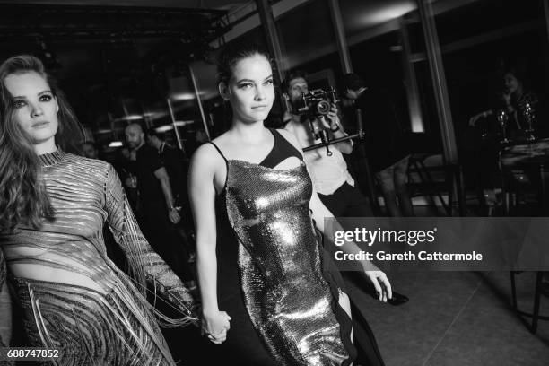 Alexina Graham and Barbara Palvin attend L'Oreal Paris Cinema Club party during the 70th Cannes Film Festival at Martinez Hotel on May 24, 2017 in...