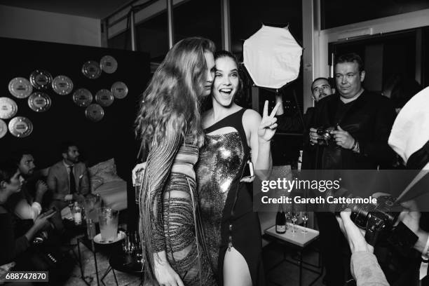 Alexina Graham and Barbara Palvin attend L'Oreal Paris Cinema Club party during the 70th Cannes Film Festival at Martinez Hotel on May 24, 2017 in...