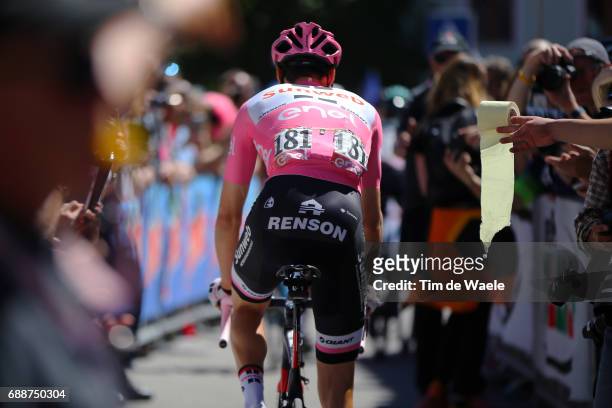 100th Tour of Italy 2017 / Stage 19 Tom DUMOULIN Pink Leader Jersey / Toilet Paper / Sanitair Stop / San Candido / Innichen - Piancavallo 1290m /...