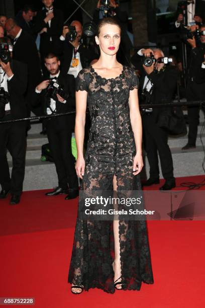 Marine Vacth leaves after the "Amant Double " Red Carpet Arrivals during the 70th annual Cannes Film Festival at Palais des Festivals on May 26, 2017...