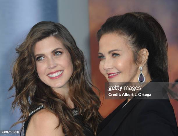 Actress Lynda Carter and daughter Jessica Altman arrive for the Premiere Of Warner Bros. Pictures' "Wonder Woman" held at the Pantages Theatre on May...