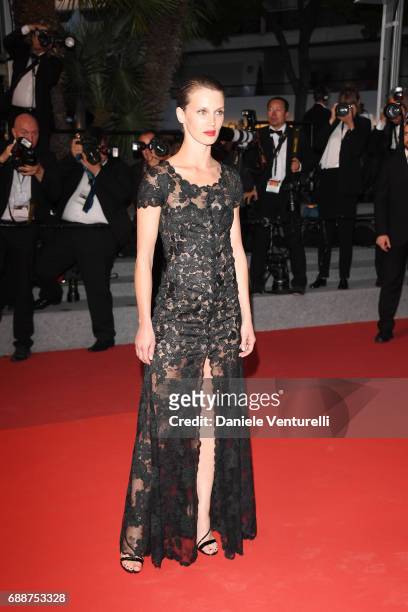 Marine Vacth leaves "Amant Double " Red Carpet Arrivals during the 70th annual Cannes Film Festival at Palais des Festivals on May 26, 2017 in...
