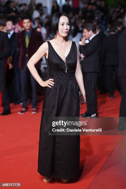 Director Naomi Kawase attends the "In The Fade " screening during the 70th annual Cannes Film Festival at Palais des Festivals on May 26, 2017 in...