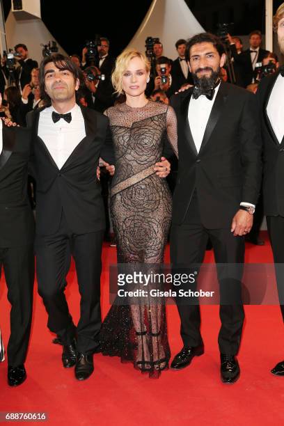 Director Fatih Akin, Diane Kruger and Numan Acar attend the "In The Fade " screening during the 70th annual Cannes Film Festival at Palais des...