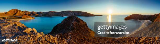 panoramic view of la paz beach mexico - baja california peninsula stock pictures, royalty-free photos & images