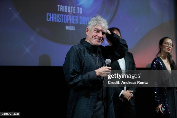 Director Christopher Doyle accepts the "Pierre Angenieux ExcelLens in Cinematography" award onstage at the Tribute to Christopher Doyle during the...