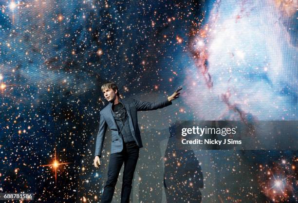 Professor Brian Cox performs his Guinness World Record breaking live tour show, Professor Brian Cox Live at SSE Arena Wembley on May 26, 2017 in...