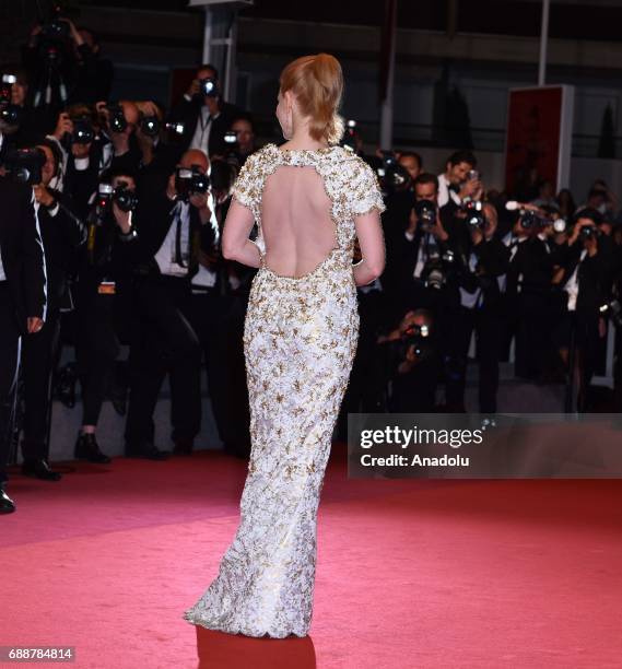 Actress Jessica Chastain arrives for the premiere of the film Aus dem Nichts in competition at the 70th annual Cannes Film Festival in Cannes, France...