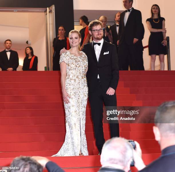 Actress Jessica Chastain arrives for the premiere of the film Aus dem Nichts in competition at the 70th annual Cannes Film Festival in Cannes, France...