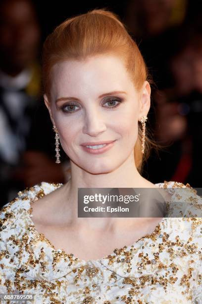 Jessica Chastain attends the "In The Fade " screening during the 70th annual Cannes Film Festival at Palais des Festivals on May 26, 2017 in Cannes,...