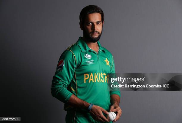Imad Wasim of Pakistan poses during the portrait session at the Malmaison Hotel on May 26, 2017 in Birmingham, England.