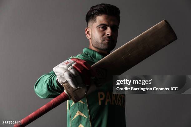 Ahmed Shehzad of Pakistan poses during the portrait session at the Malmaison Hotel on May 26, 2017 in Birmingham, England.