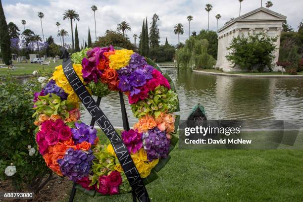 Fan mourns graveside after funeral services for Soundgarden frontman Chris Cornell at Hollywood Forever Cemetery on May 26, 2017 in Hollywood,...