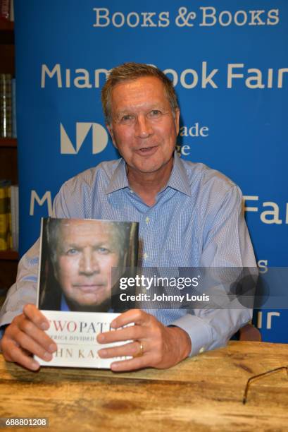 John Kasich, Governor of Ohio and a former U.S. Presidential candidate speaks and sign copies of his new book "Two Paths: America Divided or United"...