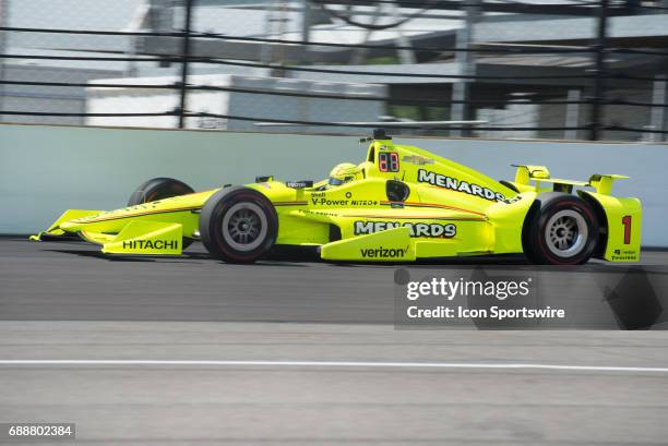 Simon Pagenaud on Carb Day during the final practice for the 101st Indianapolis on May 26 at the Indianapolis Motor Speedway in Indianapolis, Indiana.
