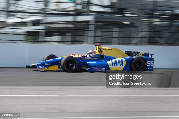 Alexander Rossi on Carb Day during the final practice for the 101st Indianapolis on May 26 at the Indianapolis Motor Speedway in Indianapolis,...